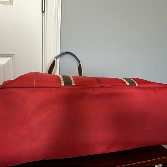 Authentic Coach Red Nylon Weekend Tote Bag - Picture 14 of 15